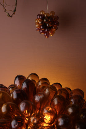 Purple & Amber Glass Cluster Ornaments
