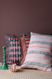 Pink Watercolour Stripe Cushion