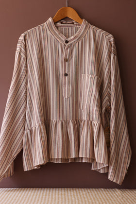Refashioned Gentleman's Shirt Peach Stripe