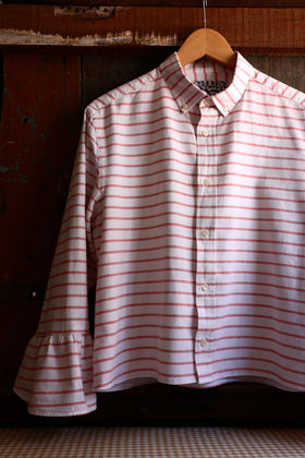 Refashioned Gentleman's Shirt Peach Stripe